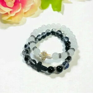 Cross Rhinestone Beaded Bracelets
